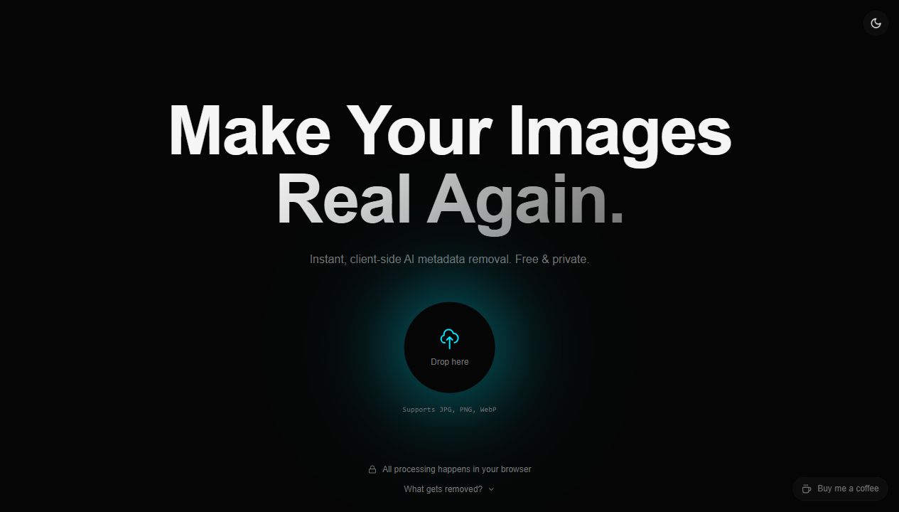 The real PureImage homepage, captured in October 2026.