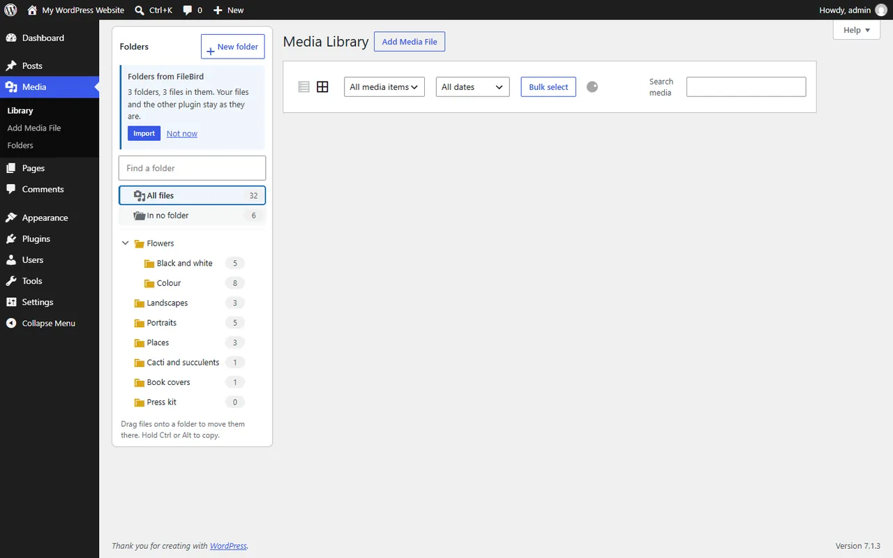 Import card offering to bring in the folders from another folder plugin with one click